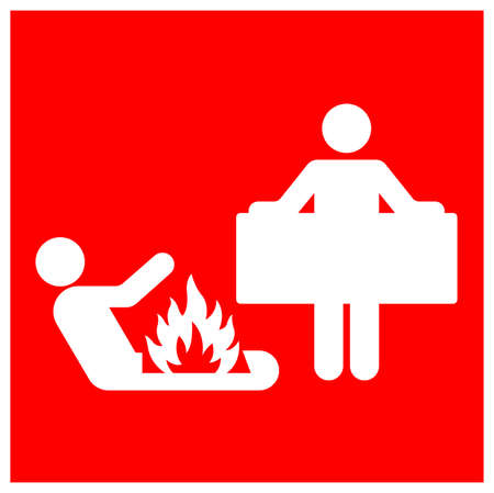 Fire Blanket Symbol Sign, Vector Illustration, Isolate On White Background Label.のイラスト素材