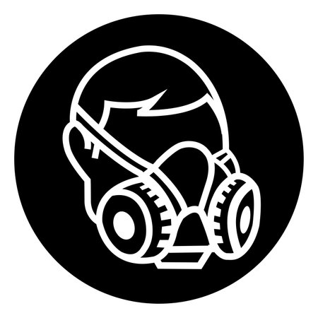 Wear Respirator Symbol Sign,Vector Illustration, Isolated On White Background Label. EPS10のイラスト素材