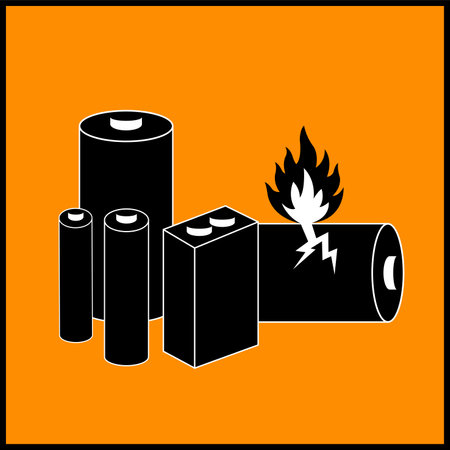 Lithium Batteries Symbol Sign, Vector Illustration, Isolate On White Background Label. EPS10のイラスト素材