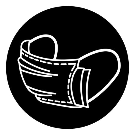 Wear Face Mask Symbol Sign, Vector Illustration, Isolate On White Background Label.のイラスト素材