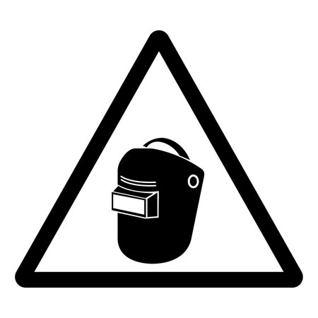 Warning Welding Helmet Symbol Sign, Vector Illustration, Isolate On White Background Label .EPS10のイラスト素材