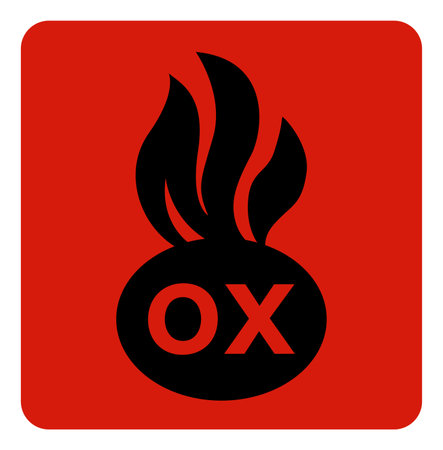 Warning Oxidizing Materials Sign ,Vector Illustration, Isolate On White Background Label. EPS10のイラスト素材