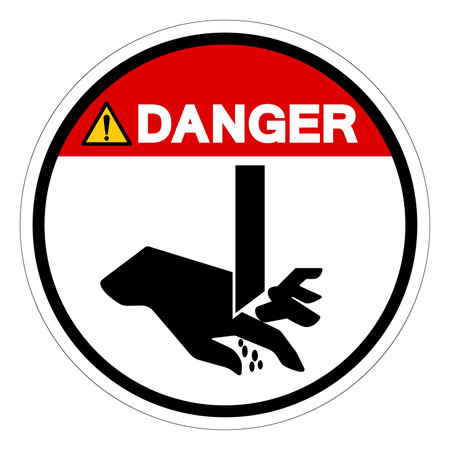 Danger Cutting of Fingers Straight Blade Symbol Sign, Vector Illustration, Isolate On White Background Label .EPS10のイラスト素材
