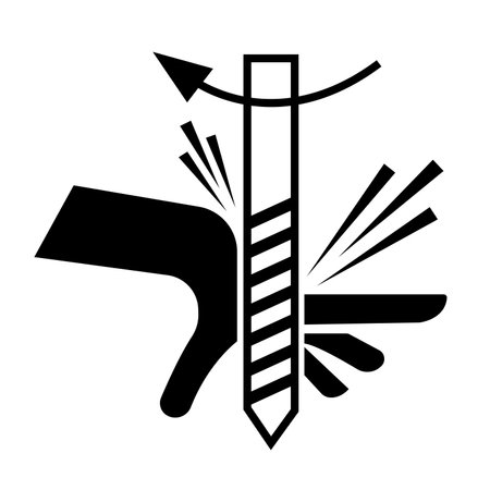 Rotating Cutting Hazard Black Icon ,Vector Illustration, Isolate On White Background Label. EPS10のイラスト素材