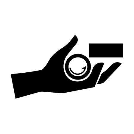 Hand Crush Hazard Black Icon,Vector Illustration, Isolate On White Background Label.EPS10のイラスト素材