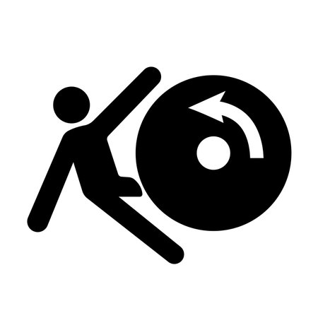 Body in Rollers Black Icon,Vector Illustration, Isolate On White Background Label. EPS10のイラスト素材