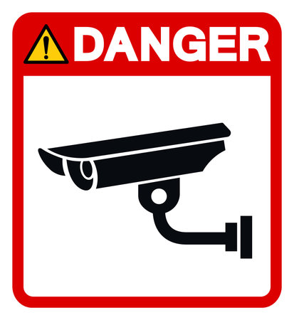 Danger CCTV Symbol Sign, Vector Illustration, Isolate On White Background Label.EPS10のイラスト素材