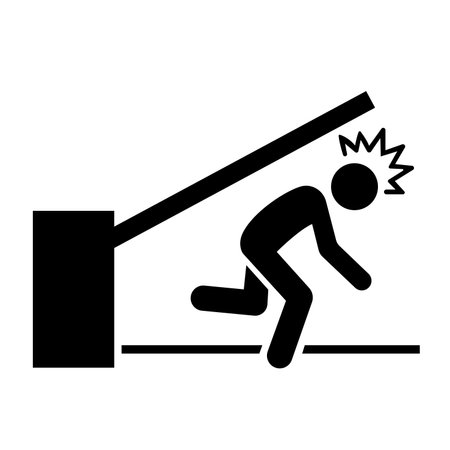 Moving Gate Hazard Black Icon,Vector Illustration, Isolate On White Background Label.EPS10のイラスト素材