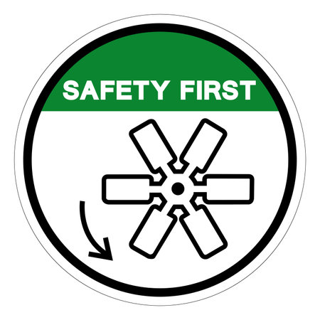 Safety First Rotating Fan Blade Symbol Sign, Vector Illustration, Isolate On White Background Label .EPS10のイラスト素材