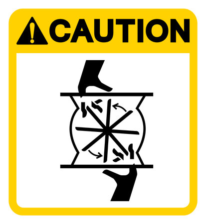 Caution Cutting of Fingers Rotating Blade Symbol Sign, Vector Illustration, Isolate On White Background Label.EPS10のイラスト素材