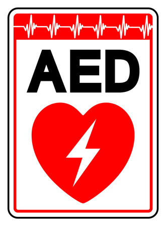 AED Symbol Sign, Vector Illustration, Isolate On White Background Label.
