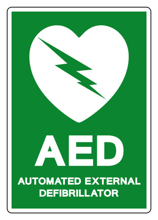 AED Automated External Defibrillator Symbol Sign, Vector Illustration, Isolate On White Background...