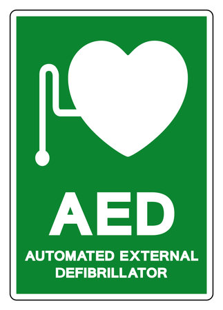 AED Automated External Defibrillator Symbol Sign, Vector Illustration, Isolate On White Background...
