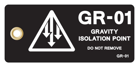 GR01 Gravity Isolation Point Tag Label Symbol Sign, Vector Illustration, Isolate On White Background.EPS10のイラスト素材