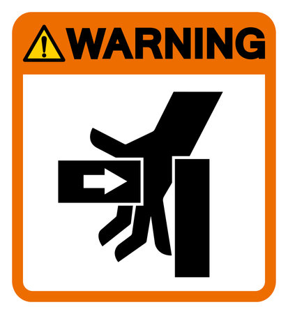Warning Hand Crush Force From Left Symbol Sign, Vector Illustration, Isolate On White Background Label.EPS10のイラスト素材