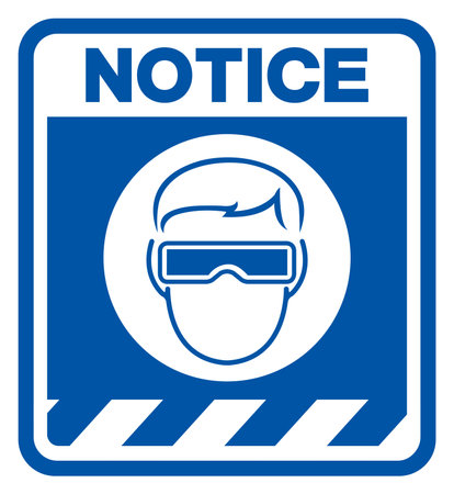Notice Wear Goggle Symbol Sign ,Vector Illustration, Isolate On White Background Label.EPS10のイラスト素材