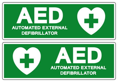 AED Automated External Defibrillator Symbol Sign, Vector Illustration, Isolate On White Background...