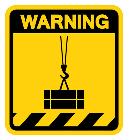 Suspended Load Warning Sign, Vector Illustration, Isolate On White Background Label. EPS10のイラスト素材