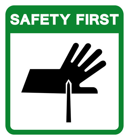 Safety First Sharp Points Symbol Sign, Vector Illustration, Isolate On White Background Label.EPS10のイラスト素材