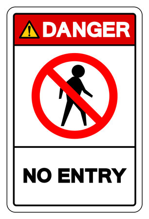 Danger No Entry Symbol Sign, Vector Illustration, Isolate On White Background Label.EPS10のイラスト素材