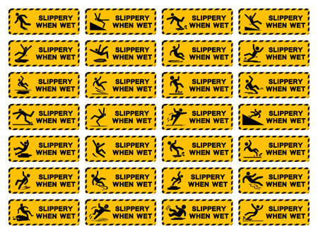 Slippery When Wet Set Symbol Sign,Vector Illustration, Isolate On White Background Label.EPS10のイラスト素材
