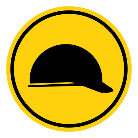 Wear Head Protection Symbol Sign, Vector Illustration, Isolate On White Background Label.EPS10のイラスト素材