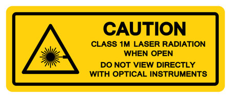 Caution Class 1M Laser Radiation Symbol Sign,Vector Illustration, Isolate On White Background Label. EPS10のイラスト素材