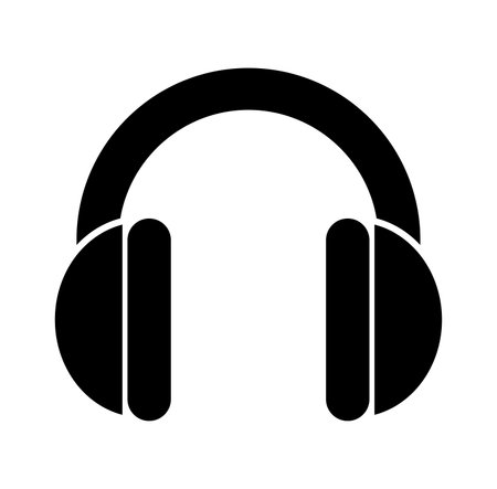 Wear Ear Protection Black Icon, Vector Illustration, Isolate On White Background Label. EPS10のイラスト素材