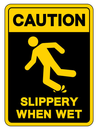 Caution Slippery When Wet Symbol Sign,Vector Illustration, Isolate On White Background Label. EPS10のイラスト素材