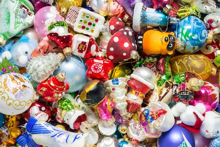 Christmas toys background all colorsの写真素材