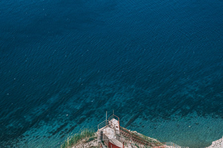 Observation deck over the sea top viewの写真素材