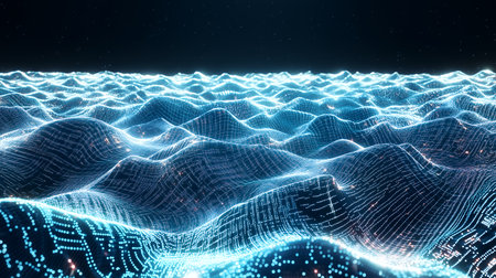 Glitch Effect Seamless Noise Pattern Digital Distortion Futuristic Background. Abstract Texture Repeating Shattered Explosion High-Quality Cyberpunk 3D Render Illustration 4Kの素材