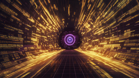 Generative AI Digital Abstract Process Future Of Creation. Deep Learning Algorithm Content Generation Data Flow High-Quality 3D Render Synthetic Media 4Kの素材