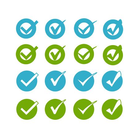 Blue green buttons on white background for web site or application.のイラスト素材