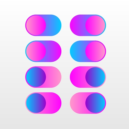 A huge set of multi-colored buttons for websites or applicationsのイラスト素材