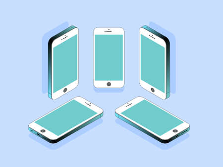 Volumetric, 3D illustration of a smartphone, made in isometric style. Best for websites, apps and games.のイラスト素材