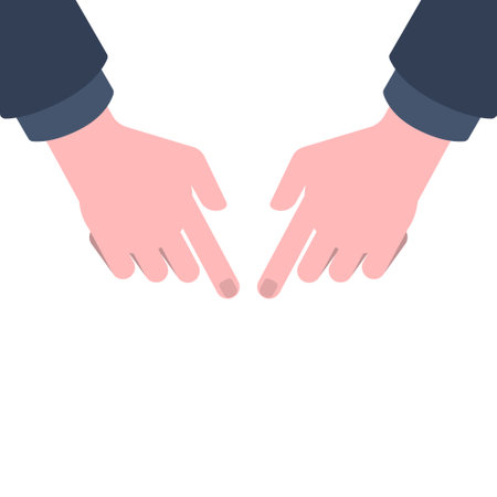 Illustration of hand isolated on white background. Vector in flat style.のイラスト素材
