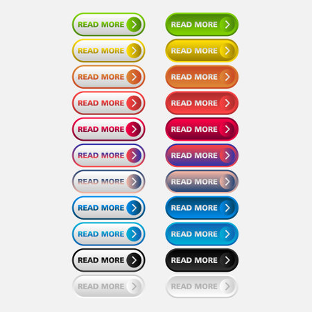Icon set multi colored button in flat style. Easy editable vector isolated illustration.のイラスト素材