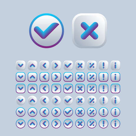 A set of options for checkmark buttons. Designed for websites, mobile apps and other developers.のイラスト素材