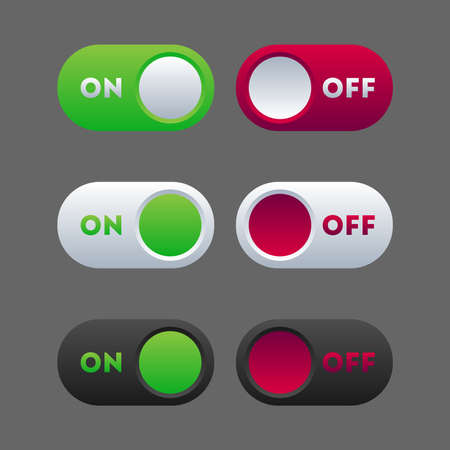 Icon set multi colored button in flat style. Easy editable vector isolated illustration.のイラスト素材