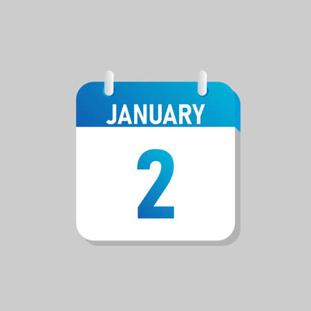 White daily calendar Icon January in a Flat Design style. Easy to edit Isolated vector Illustration.のイラスト素材