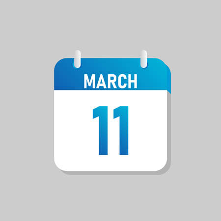 White daily calendar Icon March in a Flat Design style. Easy to edit Isolated vector Illustration.のイラスト素材