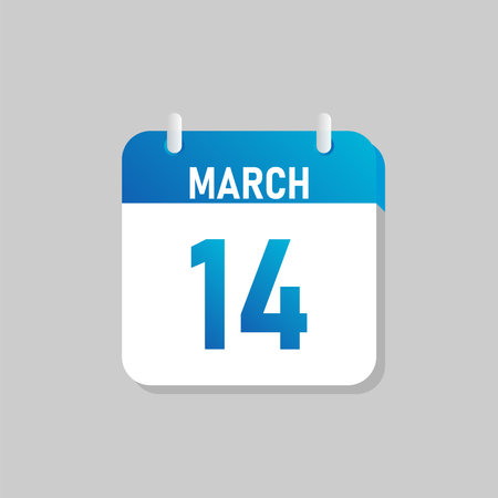 White daily calendar Icon March in a Flat Design style. Easy to edit Isolated vector Illustration.のイラスト素材