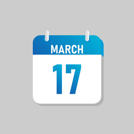 White daily calendar Icon March in a Flat Design style. Easy to edit Isolated vector Illustration.のイラスト素材