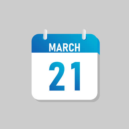 White daily calendar Icon March in a Flat Design style. Easy to edit Isolated vector Illustration.のイラスト素材
