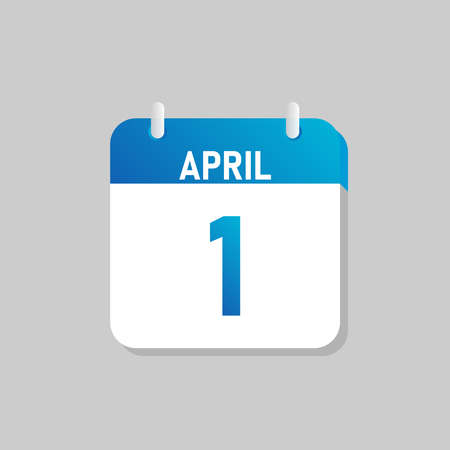 White daily calendar Icon April in a Flat Design style. Easy to edit Isolated vector Illustration.のイラスト素材
