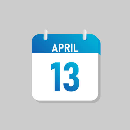 White daily calendar Icon April in a Flat Design style. Easy to edit Isolated vector Illustration.のイラスト素材