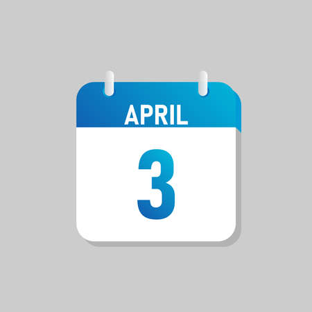 White daily calendar Icon April in a Flat Design style. Easy to edit Isolated vector Illustration.のイラスト素材