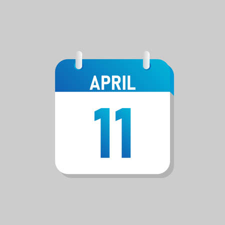 White daily calendar Icon April in a Flat Design style. Easy to edit Isolated vector Illustration.のイラスト素材