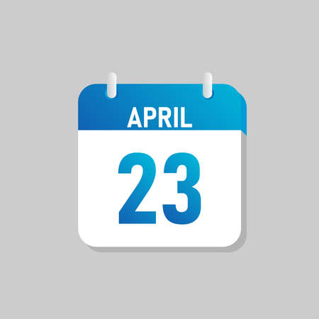 White daily calendar Icon April in a Flat Design style. Easy to edit Isolated vector Illustration.のイラスト素材